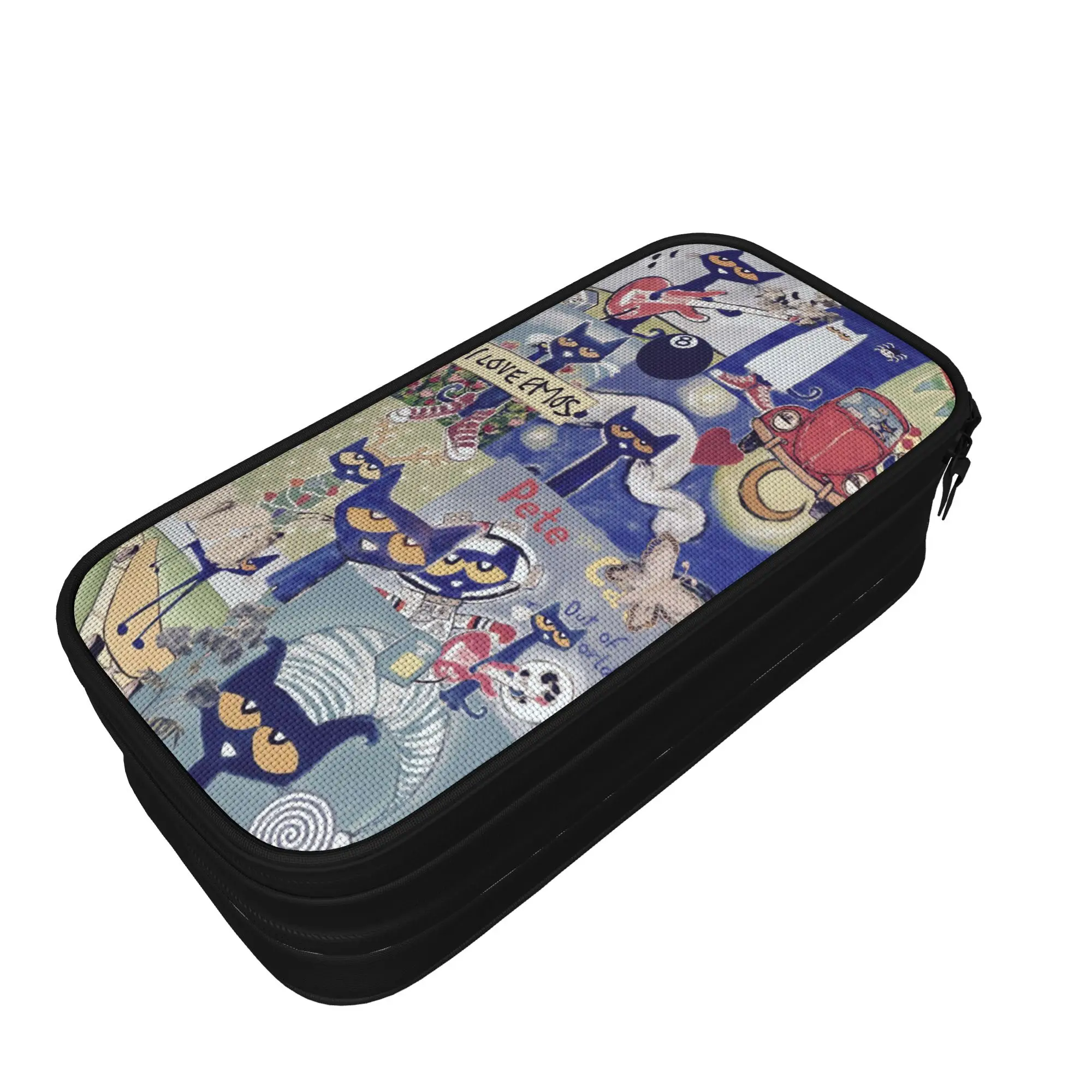 Pete The Cat Pencil Case Creative   Pen Bags for Student Big Capacity Office Gift Pencilcases