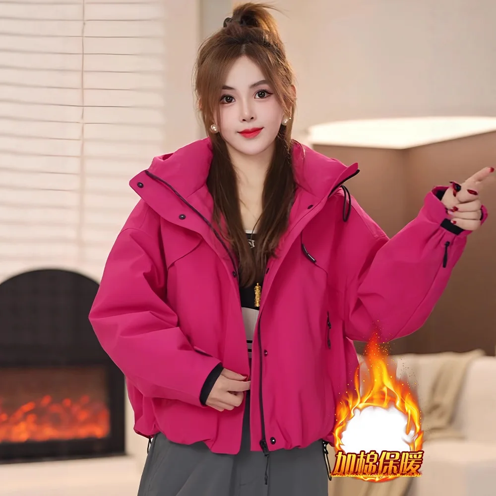 

Cotton jacket women's 2025 winter new loose and slimming workwear jacket top women