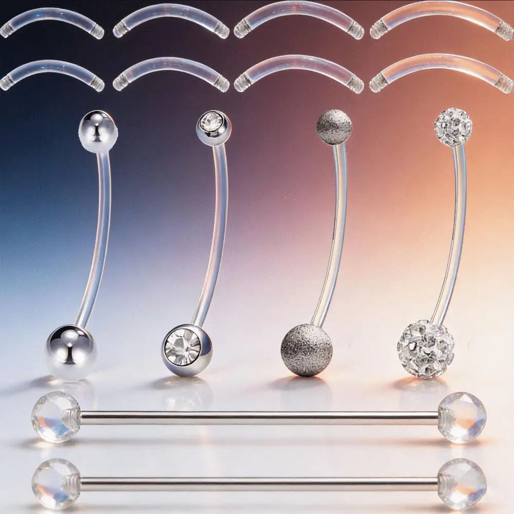 14G Pregnancy Belly Button Rings Sport Maternity Plastic Bioplast Silicone Flexible Navel Belly Ring Piercing 12/14/16/18/38mm