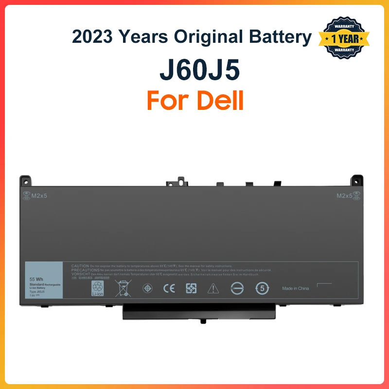 New J60J5 Replacement Laptop Battery For Dell Latitude E7270 E7470 J60J5 R1V85 MC34Y 242WD 7.6V 55Wh