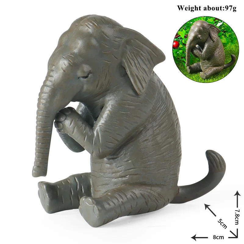 Oenux African Elephant Wild Animals Simulation Solid Big Mammoth Model Animals Figurines Action Figures Collection Kids Toy Gift