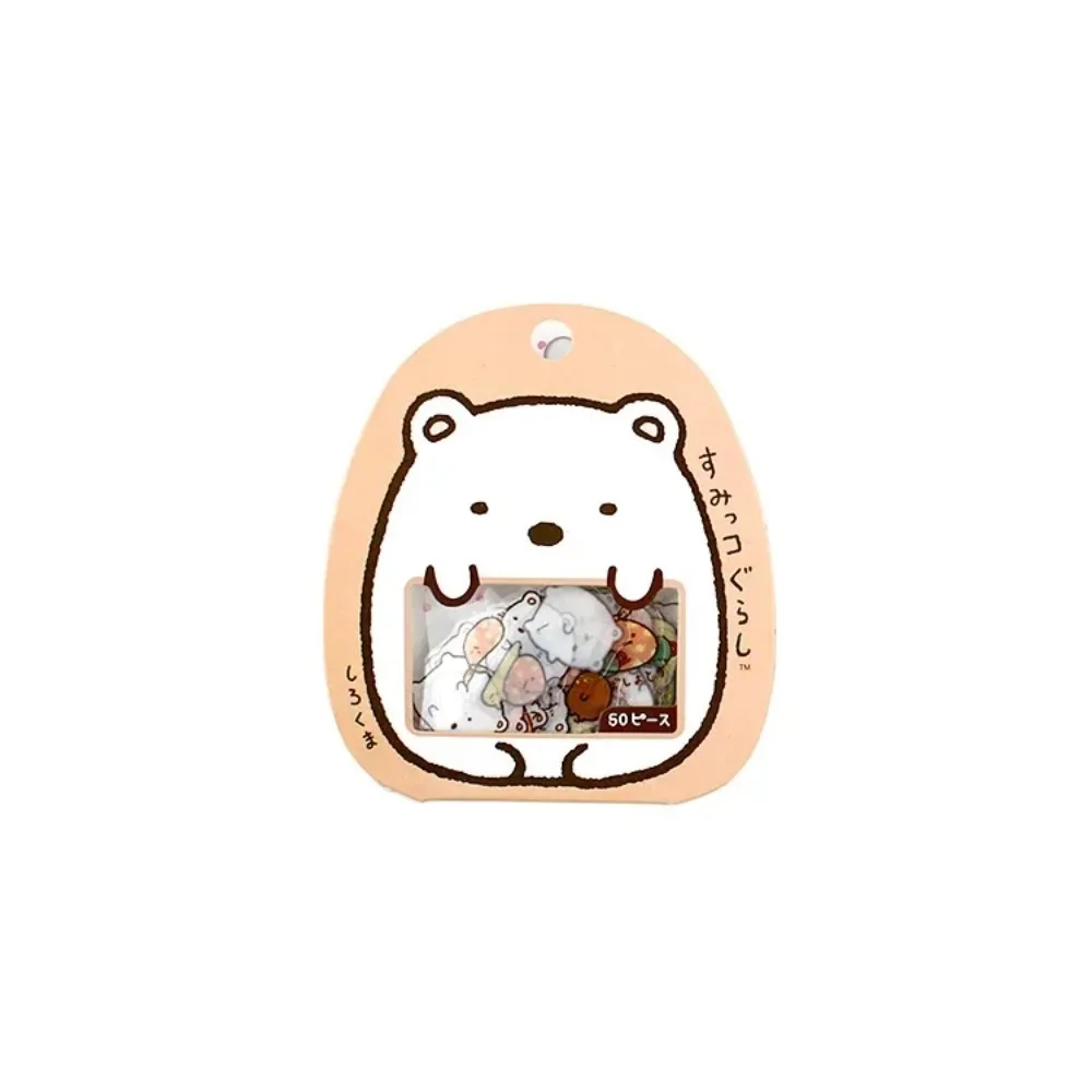 Autocollants de dessin animé Kawaii en PVC, décoration de bricolage, joli chat et ours, autocollant transparent pour journal intime, bonne adhérence