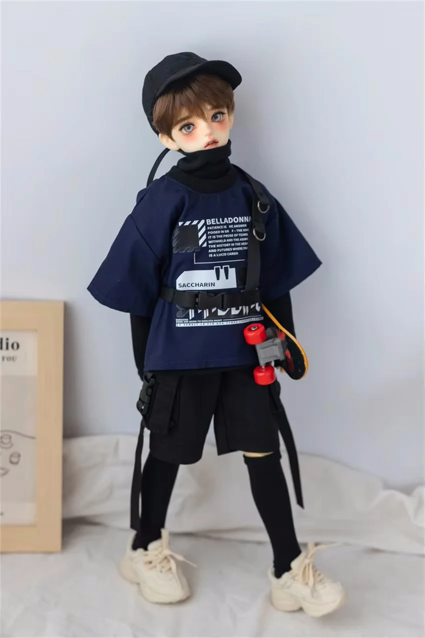 BJD Doll Clothes Red Blue Green Hip-hop Dance Set Daily Boys Girls Sweet Cool 1/4 1/6 1/3 ID75 Sports Shorts Doll Accessories