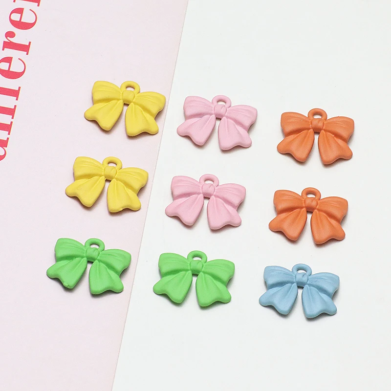 6pcs Candy Color Butterfly Combined With Gold Color Spray Paint  Pendant Diy Handmade Jewelry Earring Accessories Material Charm