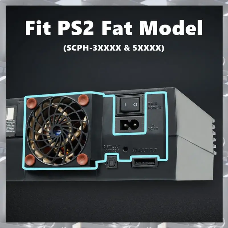 Venta caliente-Kit de actualización de ventilador de refrigeración silencioso para consola Fat Playstation 2 para modelos de SCPH-3XXXX y SCPH-5XXXX ventilador Noctua mejorado Br
