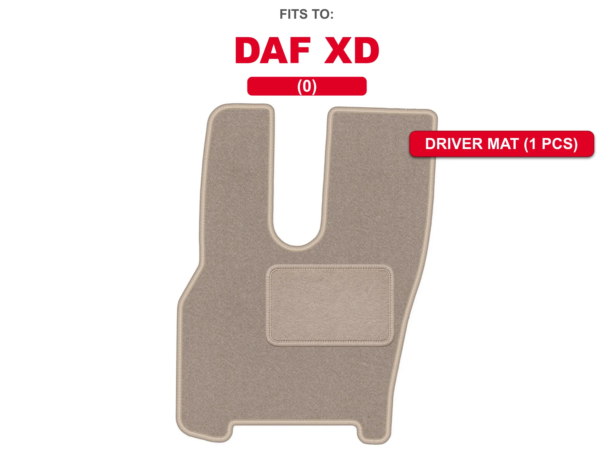 Beige velours bestuurdersmat voor: DAF XD