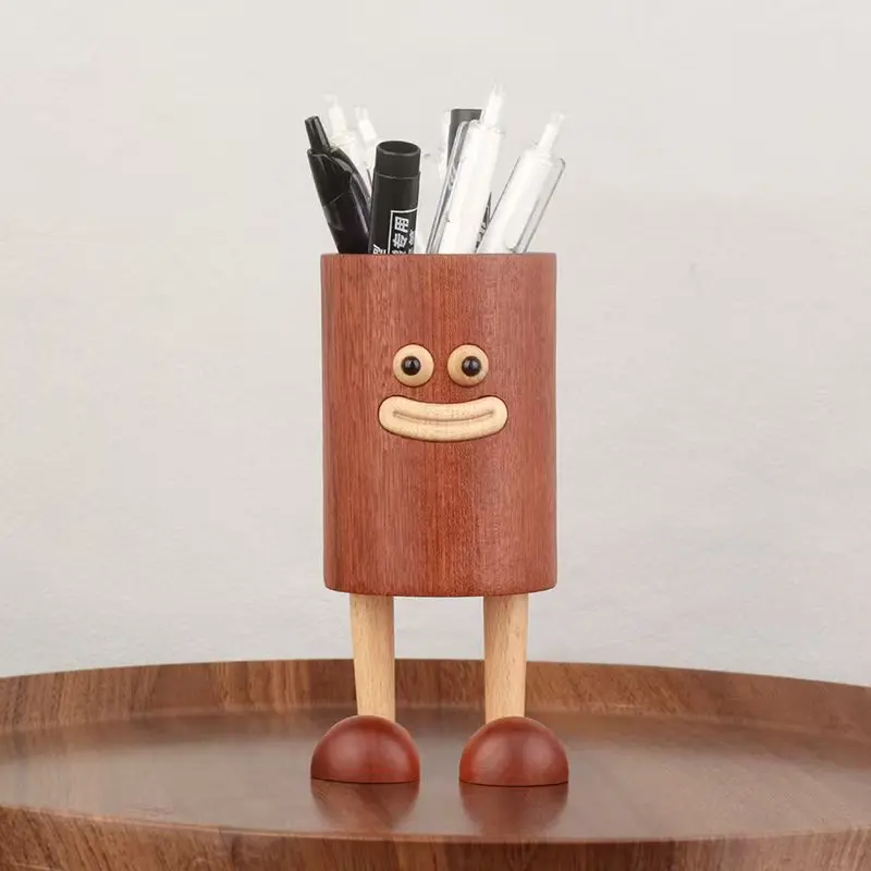

HeMu wood big mouth pen holder funny fun pen holder multifunctional student desktop stationery storage barrel ornament gift