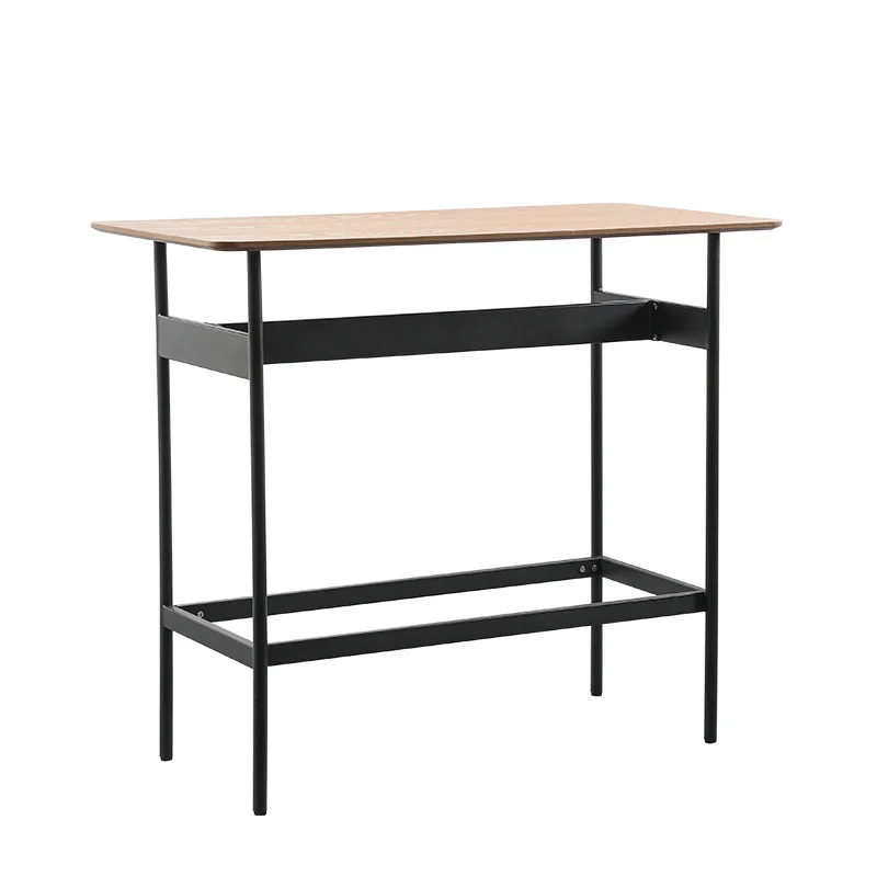 

Nordic bar household casual high-footed table, creative log color simple commercial rectangular bar table