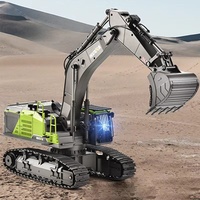 Huina 1/14 Scale 1593 RC Excavator 2.4G Remote Control Toy with Light And Sound Alloy Rotation Electric Model Gift for Boys
