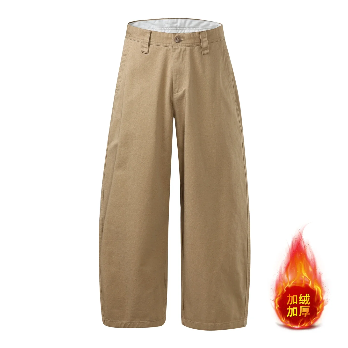 

Man Cityboy Straight Trousers Winter Fleece Thicken Pant Men Streetwear Fashion Vintage Wide Leg Loose Casual Cargo Baggy Pants