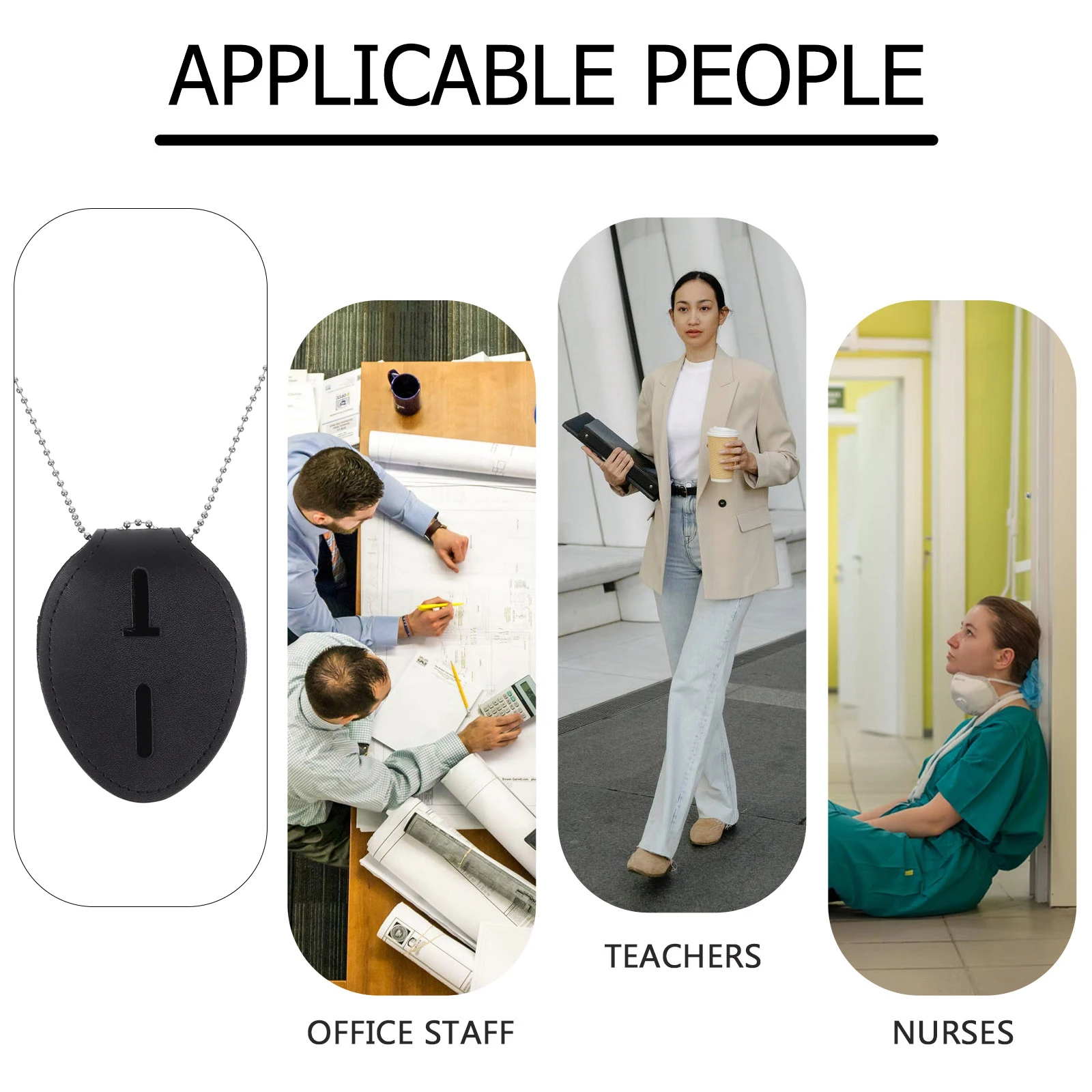 

Universal Pu Id With Chain Employee Badge Holder For Office Law Enforcement Badge Case Staff Id Holder Card