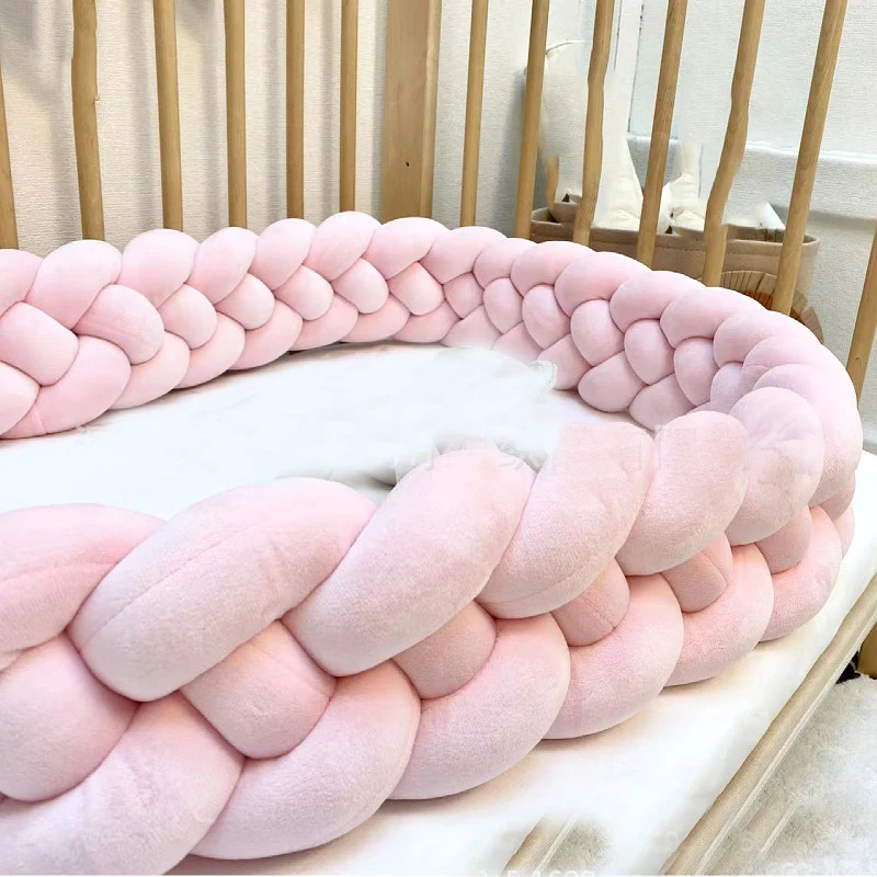 3M-4M Baby Bed Bumper 4 Knotted Infant Protector Bedroom Decoration Cot Bumper Baby