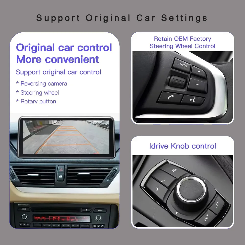 شاشة عرض أوتوماتيكية لاسلكية 10.25 بوصة من AUTOABC Linux CarPlay Android، سيارة لسيارة BMW Bronch E84 X1 CIC iDrive، 1920 x 720، 2009 -2015