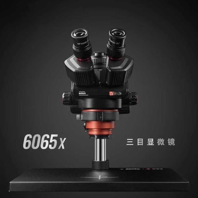 YCS-6065X trinocular microscope 0.6X-6.5X magnification continuous zoom maintenance equipment