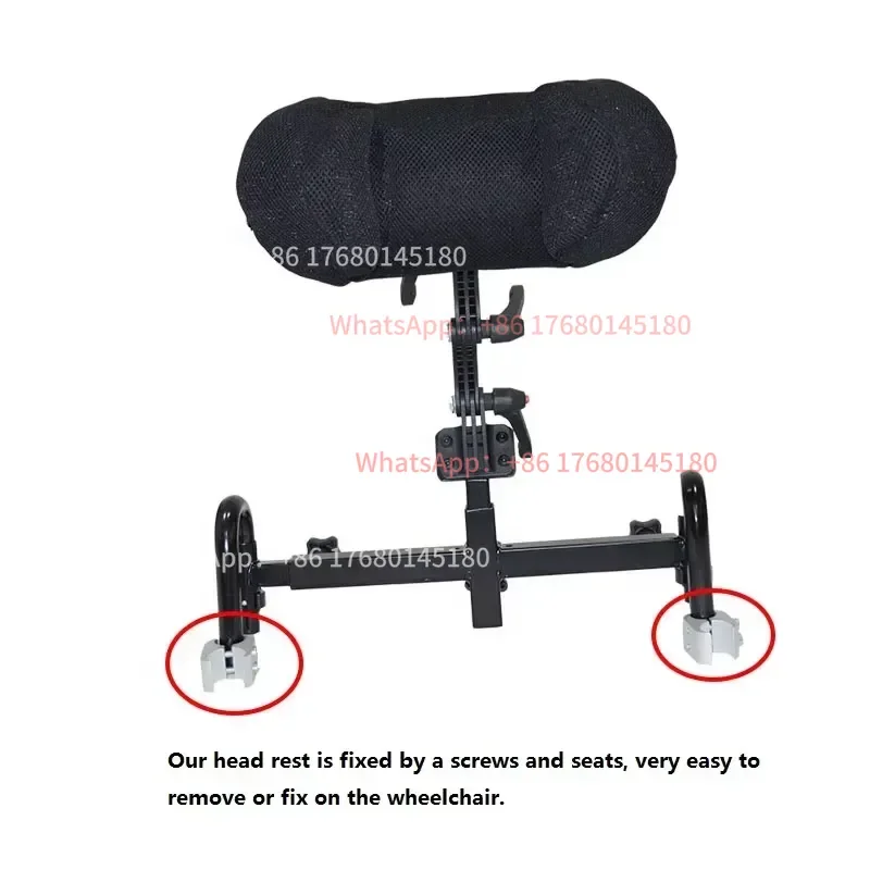 Wheelchair Headrest Pillow Adjustable Height, Headrest for Wheelchair, Wheelchair Spare Parts