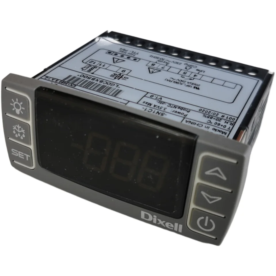 ตัวควบคุมอุณหภูมิเทอร์โมสตัทดิจิตอล Dixell รุ่น XR60CX 5N1C1 พร้อมระบบละลายน้ำแข็ง ควบคุมคอมเพรสเซอร์และพัดลมคอยล์เย็น 230V 50/60Hz