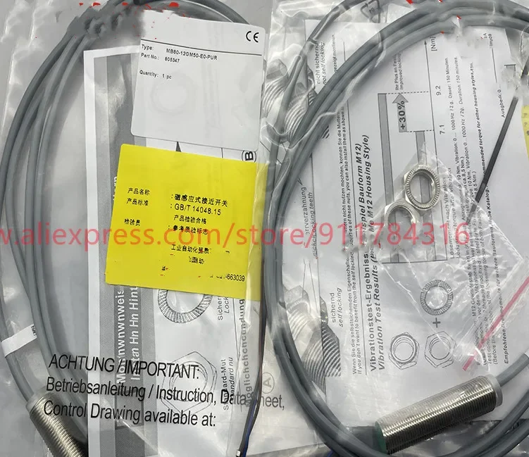 

2pcs New High Quality P+F Proximity switch MB80-12GM50-E0 MB80-12GM50-E0-PUR