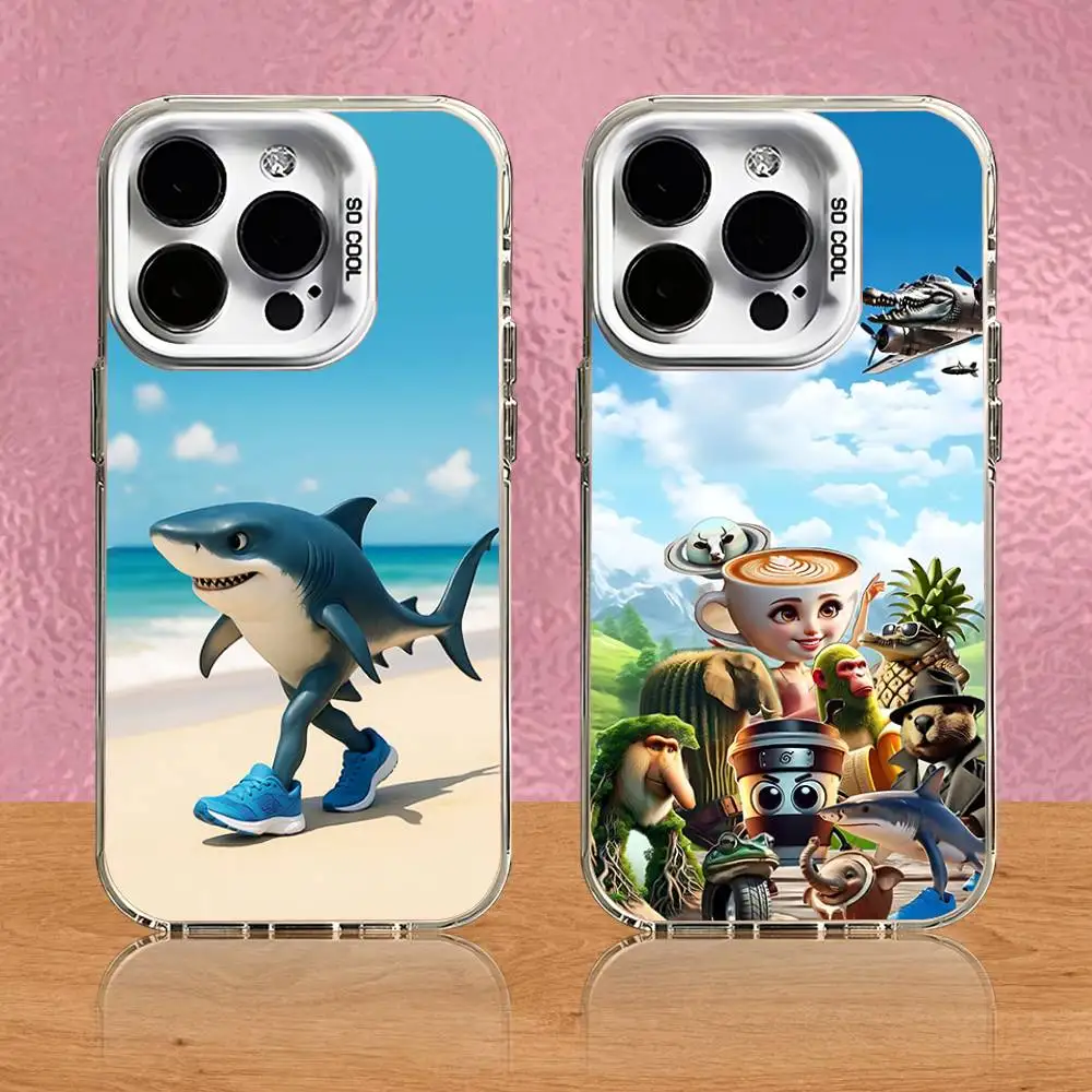 

Tung Sahur Tralalero Tralala Phone Case For iPhone 16,15,14,13,12,11,Pro,XS,Max,Plus,Mini,SE White Candy Matte Shockproof Cover