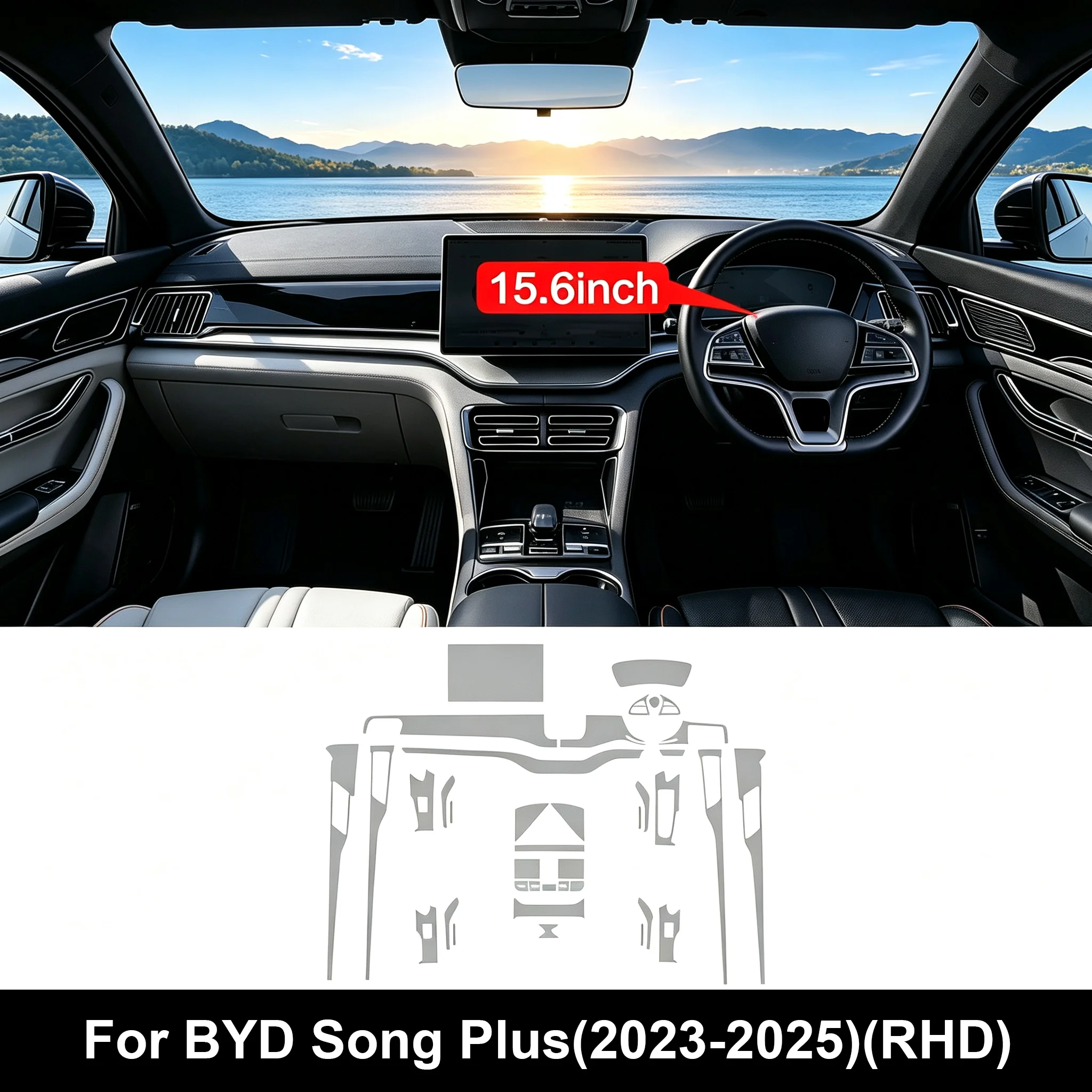 Für BYD Seal U Sealion 6 Song Plus DM-i EV 2021-2025 Auto Transparente TPU-Schutzfolie für Navigationsbildschirm PPF Kratzfest – Detail 9