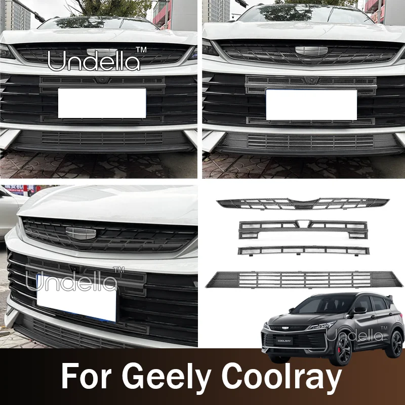 For Geely Coolray 2026 2025 Coolray Plus Car Insect-proof Mesh Snap-on Front Grille and Water Tank Protection Net Accessories