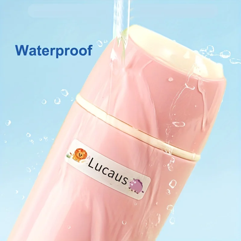 ‌ Autocollants de nom imperméables personnalisés pour fournitures scolaires – Étiquettes personnalisées pour livres, sacs et bouteilles pour enfants, marquage multilingue