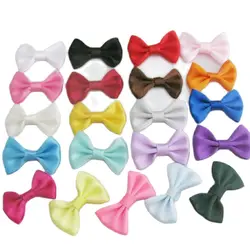 50Pcs Blank Satin Ribbon Bows About 35MM Decorative Craft Apparel Ornament Hats Accessories