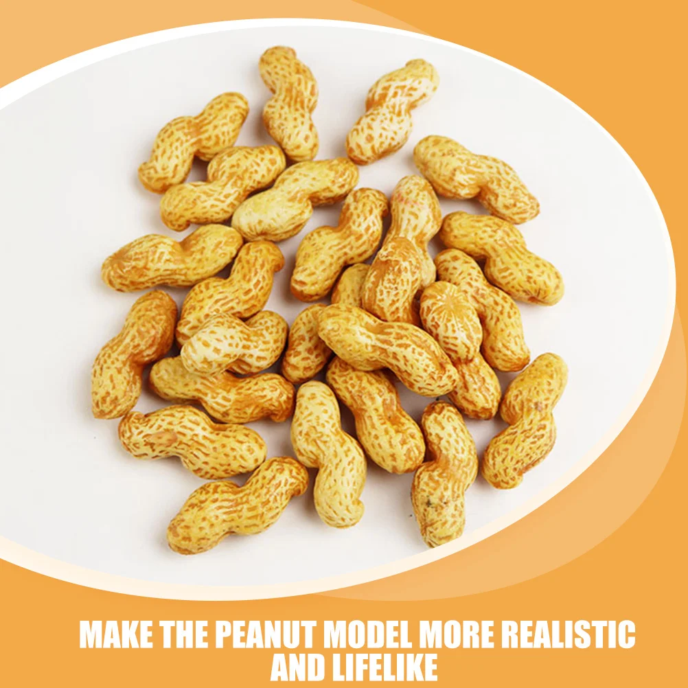 

6Pcs Lifelike Simulated Peanut Decor Faux Artificial Peanut Ornaments for Home Party Layout Shop Display Kitchen Decorative