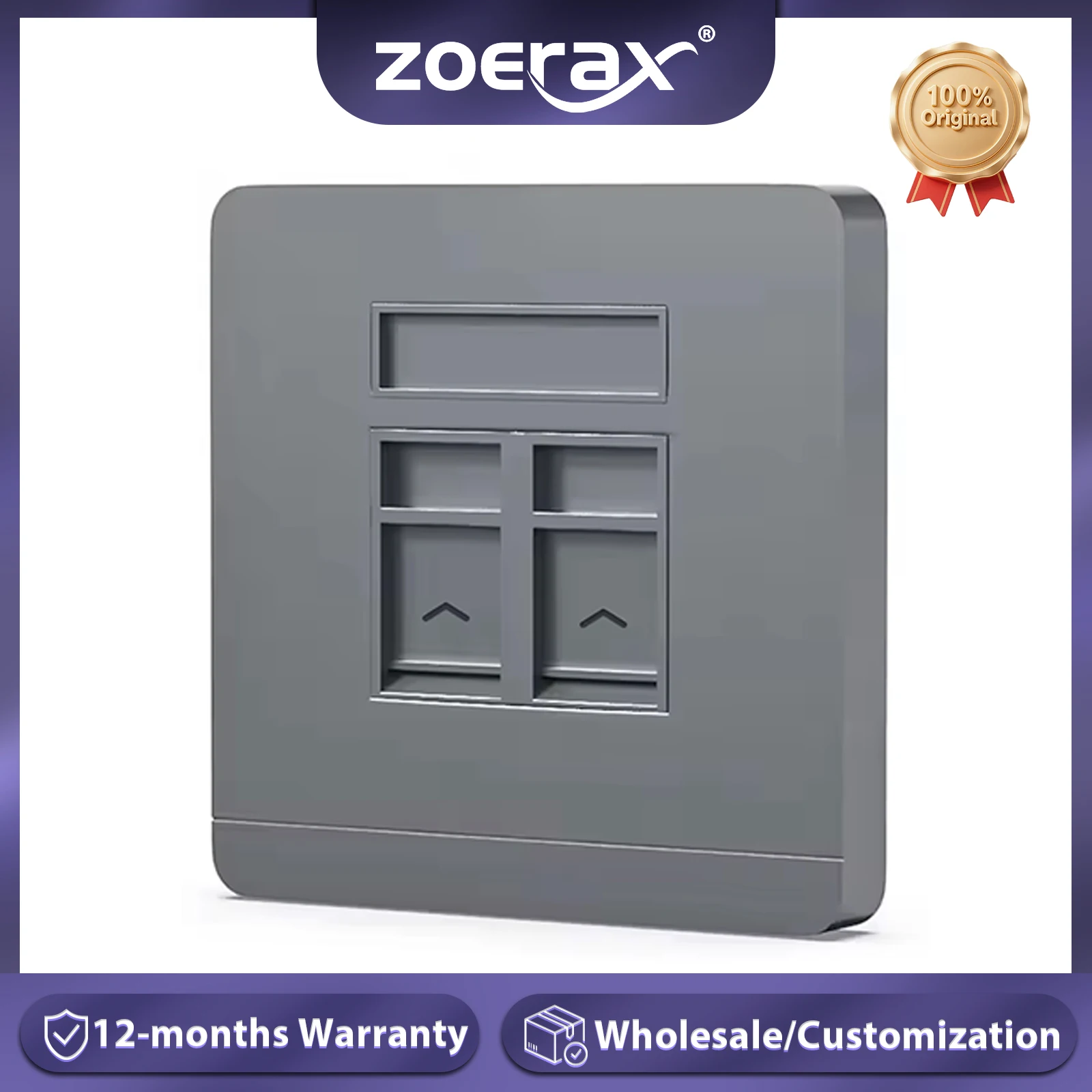 ZoeRax Placa de parede Keystone de 1/2 portas 86 Tpye, placas de parede de banda única para conector Keystone RJ45 e inserções modulares