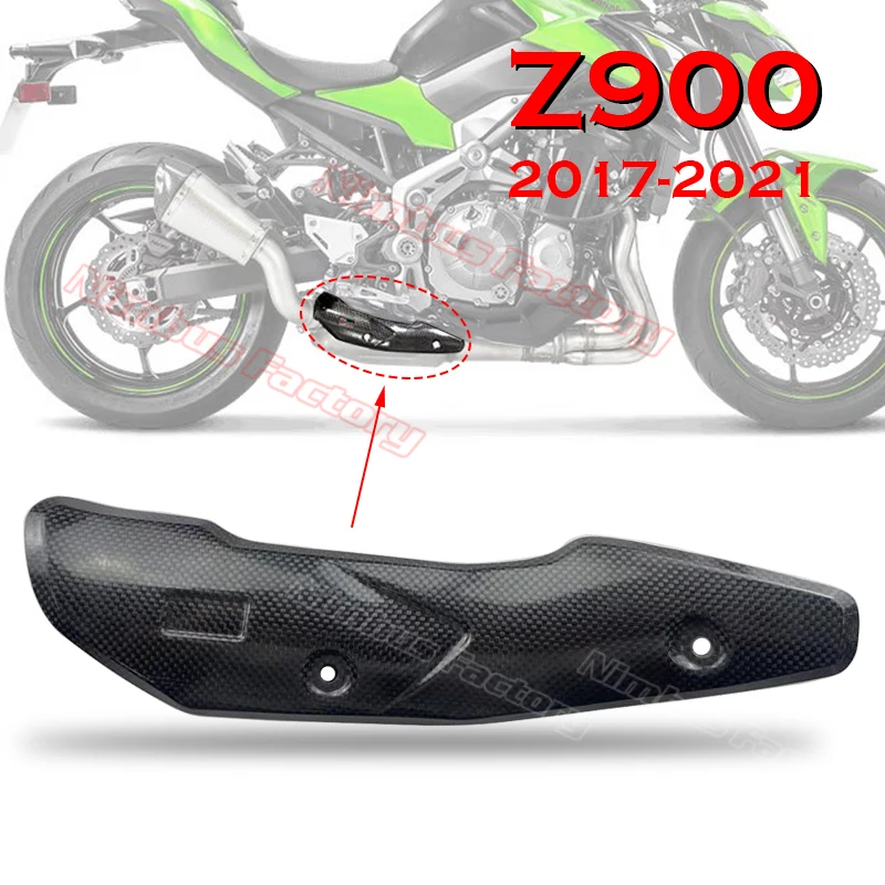Z900 Carbon Fiber Heat Shield Exhaust Cover Guard Anti-Scalding Shell for Kawasaki Z900 2017 2018 2019 2020 2021 for Akrapovic