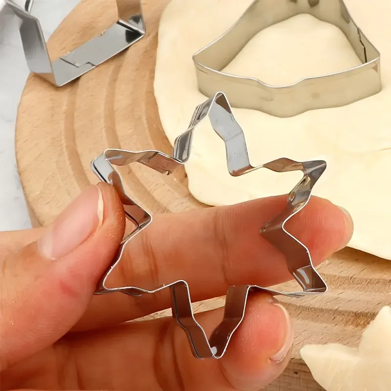 10PC Christmas Cookie Cutter Set-Stainless Steel Biscuit Mould with 10 Shapes for Baking Tools DIY Holiday Cookies for Beginner