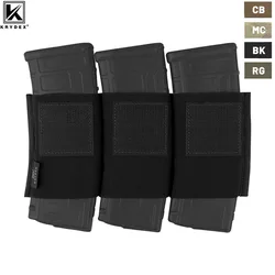 KRYDEX 5.56 Triple Magazine Insert Pouch, Spiritus Style Elastic Built-in Magazine Holder For Micro Fight MK3 MK4 Chest Rig