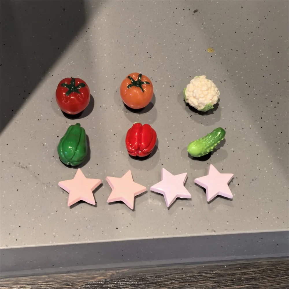 3D groente Schoen Charmes Set Komkommer tomaat aubergine chili Schoen Decoraties DIY Afneembare gesp Schoenen accessoires 10 Stuks
