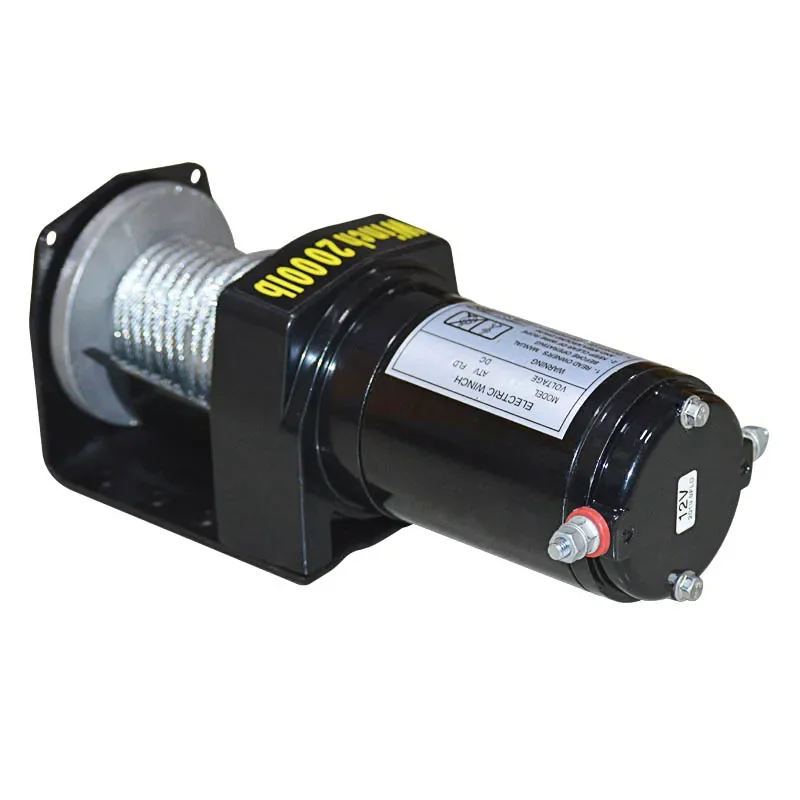 Portable Electric Winch 12V 4000lb, Off‑Road Vehicle Self‑Recovery Towing Hoist, On‑Board Lifting Windlass