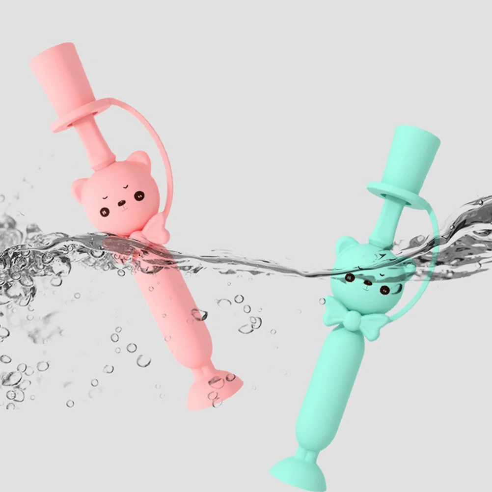 

1 шт., детская силиконовая зубная щетка с рисунком медведя, мягкая щетина, тренировочная подушка для ухода за полостью рта, подушечка для прорезывания зубов для малышей