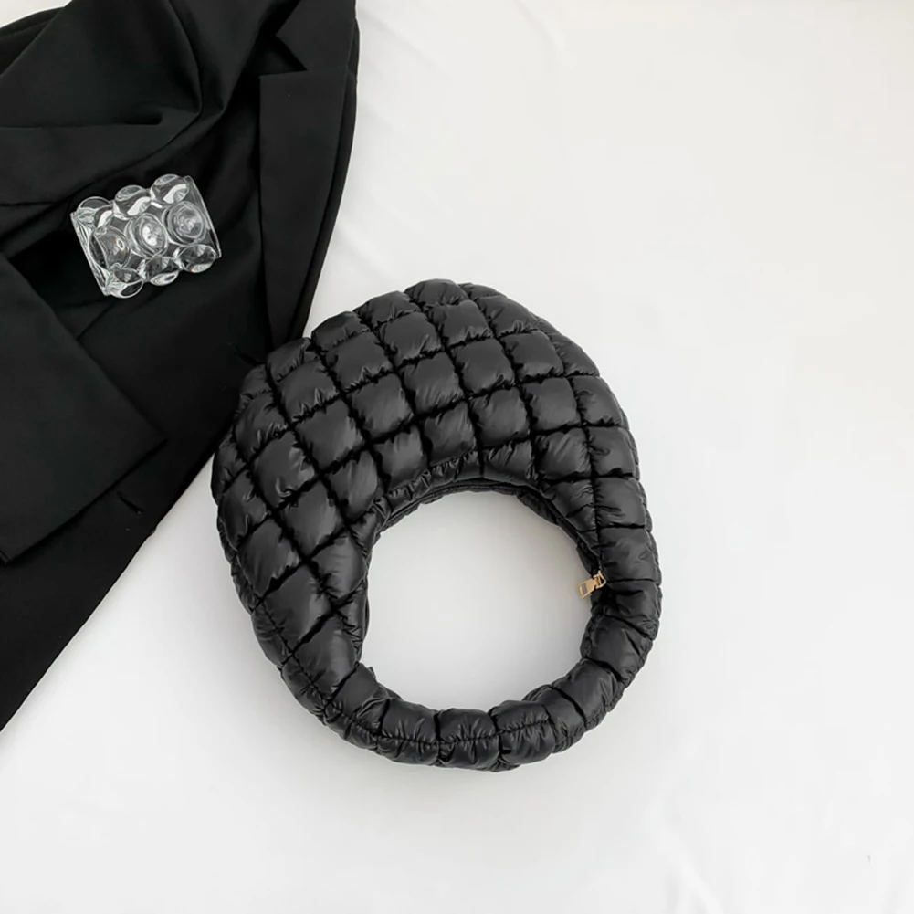 

Women Padded Hobo Bag Versatile Soft Satchel Bag Lightweight Down Clutch Bag Quilted Tote Handbag Fall Winter Purse