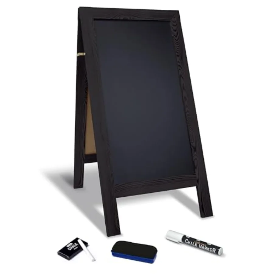 

Magnetic A-Frame Chalkboard Sign Extra Large 20" x 40" Standing Chalkboard Easel with Chalk Marker + Chalk and Eraser Sandwich