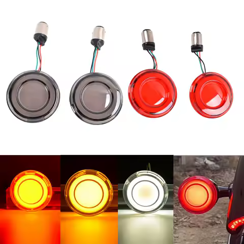 For Harley Sportster XL 883 Dyna Softail Touring Motorcycle 1157 Conversions Bullet Style LED Indicator Front Turn Signal Light