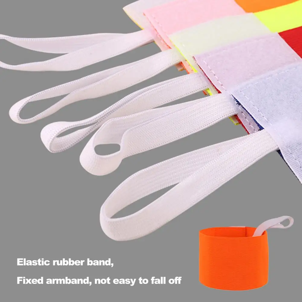 Brazaletes de escuadrón para adultos, altamente elásticos, ajustables, buena visibilidad, entrenamiento de fútbol, deportes de equipo, brazalete de fútbol, suministro deportivo