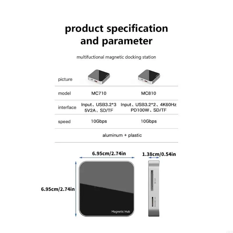 

USB C Adapter 7/8 Port Docking Station PD100W Fast Devices Connection