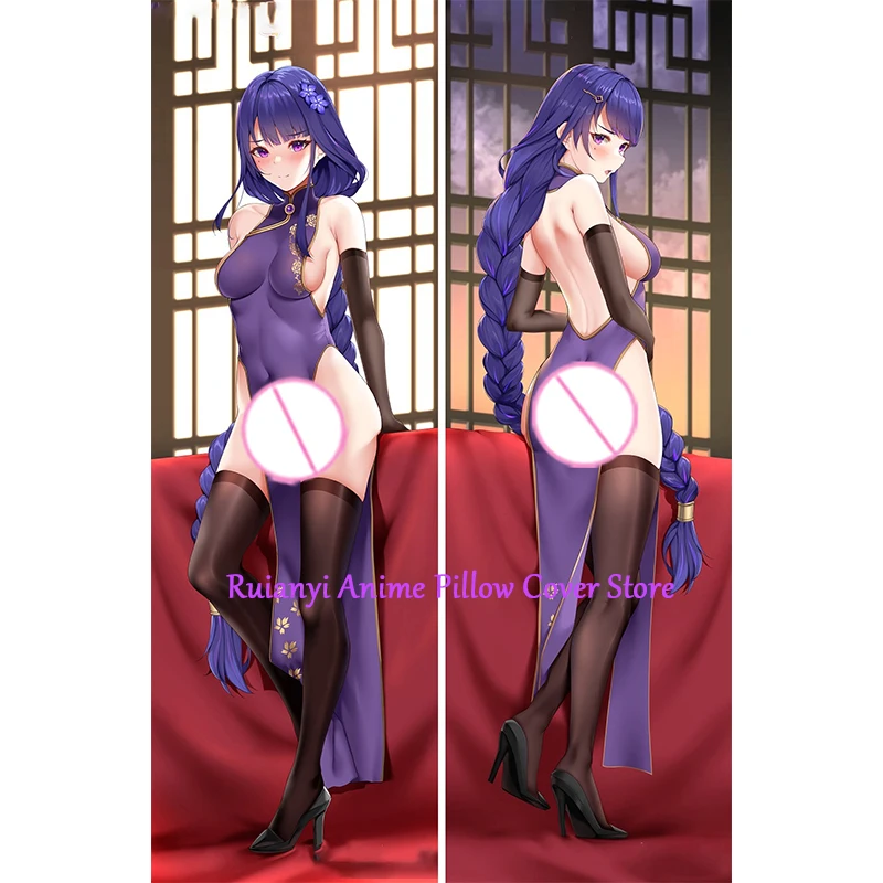 

Dakimakura Anime Raiden Shogun Double-sided Pillow Cover Print Life-size body pillows cover Adult pillowcase 2024