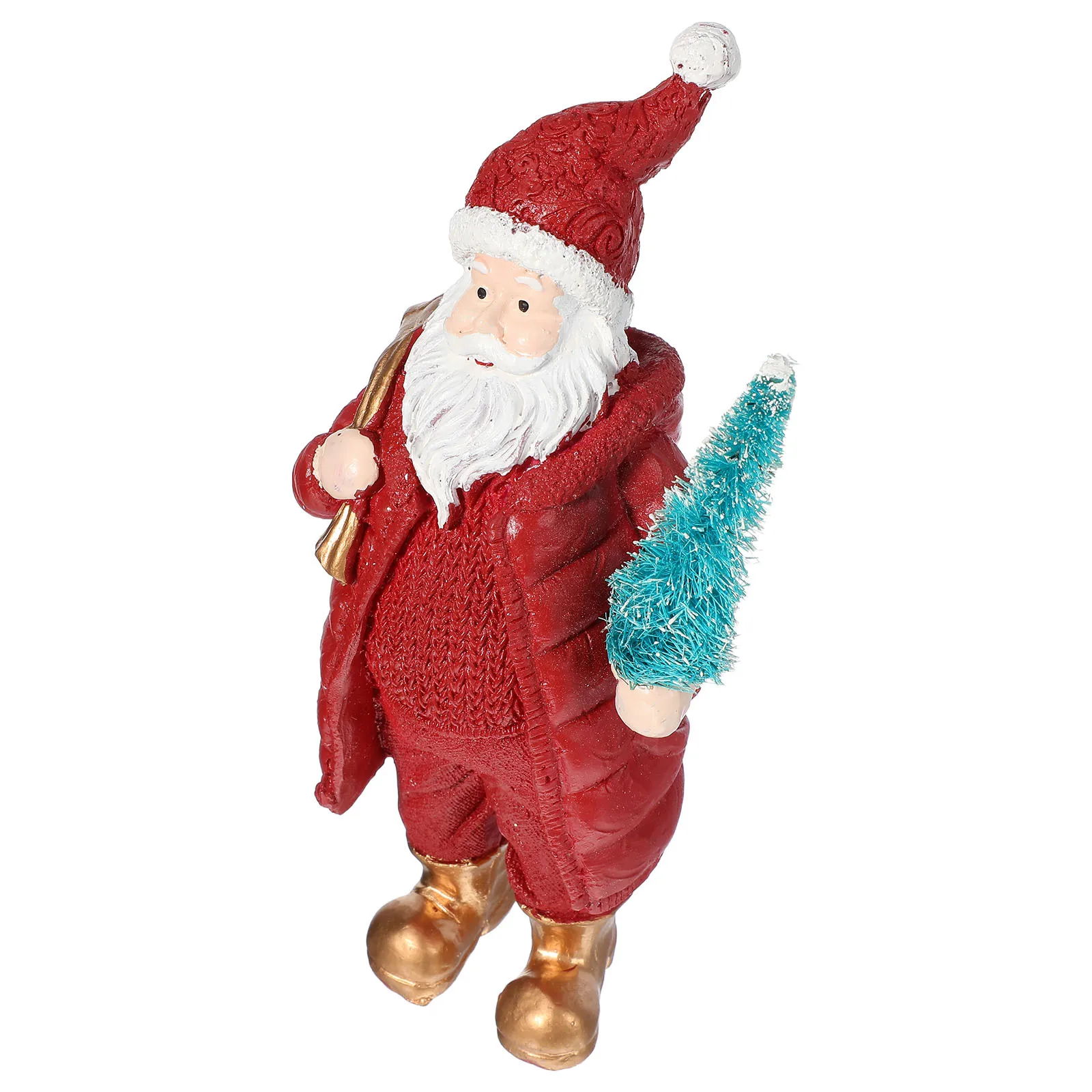 

Resin Santa Claus Decoration for Christmas Tabletop Centerpiece Festive Home Office Store Indoor Display Holiday Decor