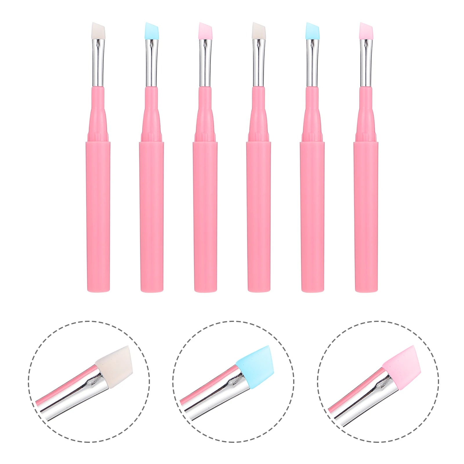 

6Pcs Eyebrow Brush Silicone Multi-Use Makeup Brushes Portable Brush for Lip Eye Brow Powder Beginners Makeup Accessory