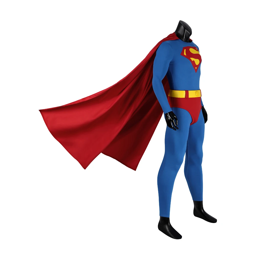 

New Halloween Jumpsuit Super Legacy Clark Kent Cosplay Costume Superhero Bodysuit Cloak Accessories Outfit High Quality