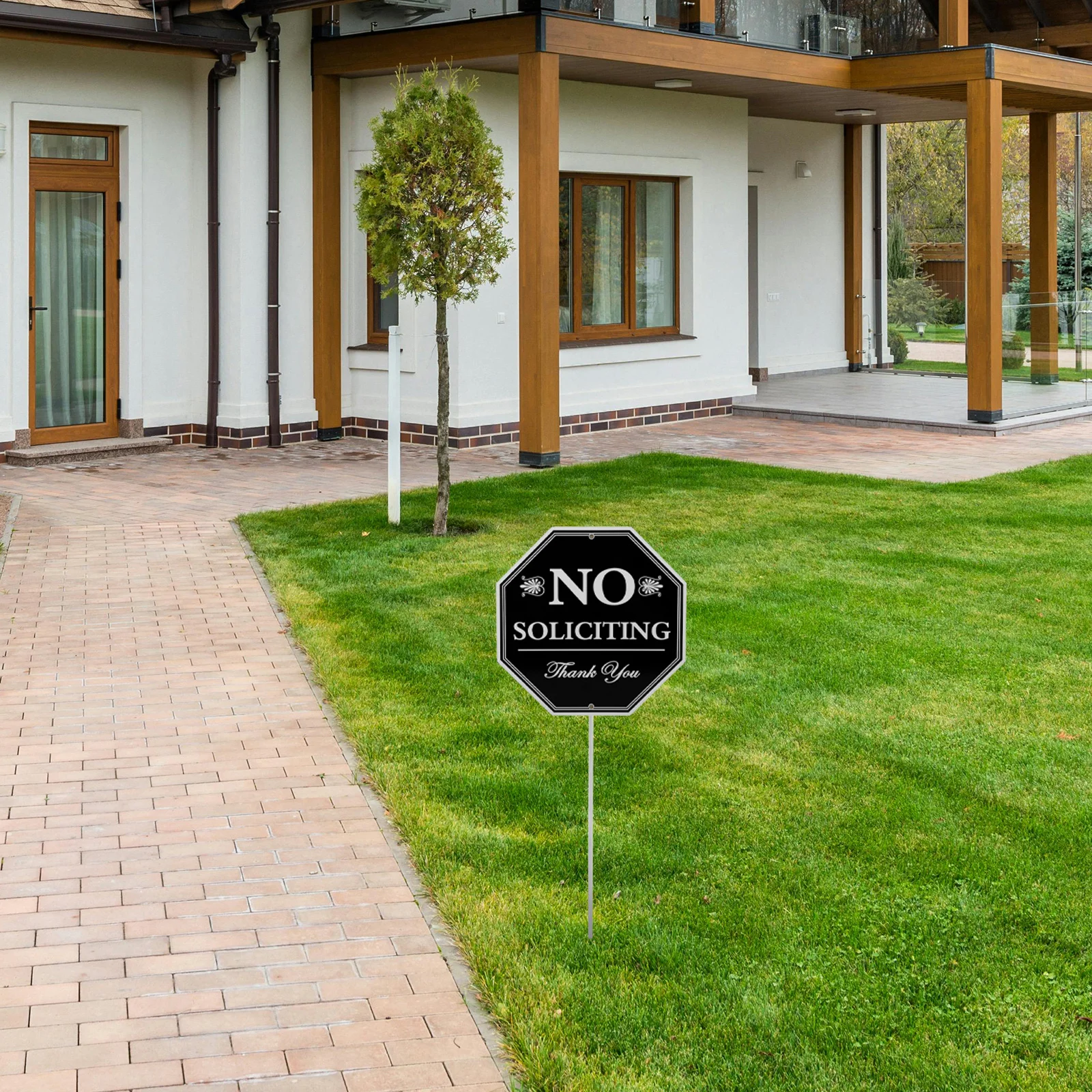 

No Soliciting Sign Door Outdoor Durable Aluminum Waterproof Privacy Protection Sign For Home Front Yard Business No Soliciting