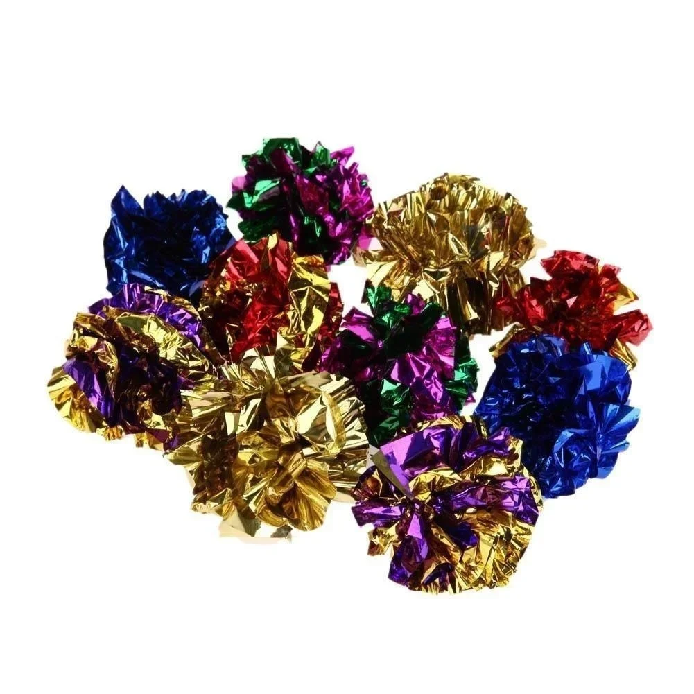 Mylar Crinkle Foil Balls Cat Kitten Sound Play Toy Crackle Paper Rustle Pet Products Pet Supplies Cats Toys