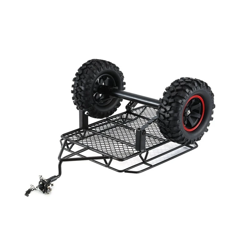 1 PCS Metal Black Trailer Car Hopper Trail For Axial SCX10 Traxxas Trx4 RC4WD D90 Redcat Tamiya 1/10 RC Crawler Car DIY Parts