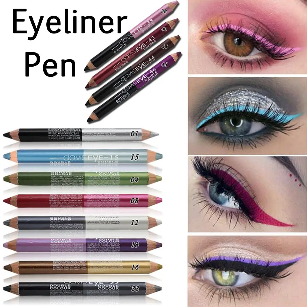 Glitter Double-Headed Eyeliner Lápis, Long-Lasting, Sweatproof, impermeável, Ferramentas de maquiagem profissional, cosméticos, sombra de olho