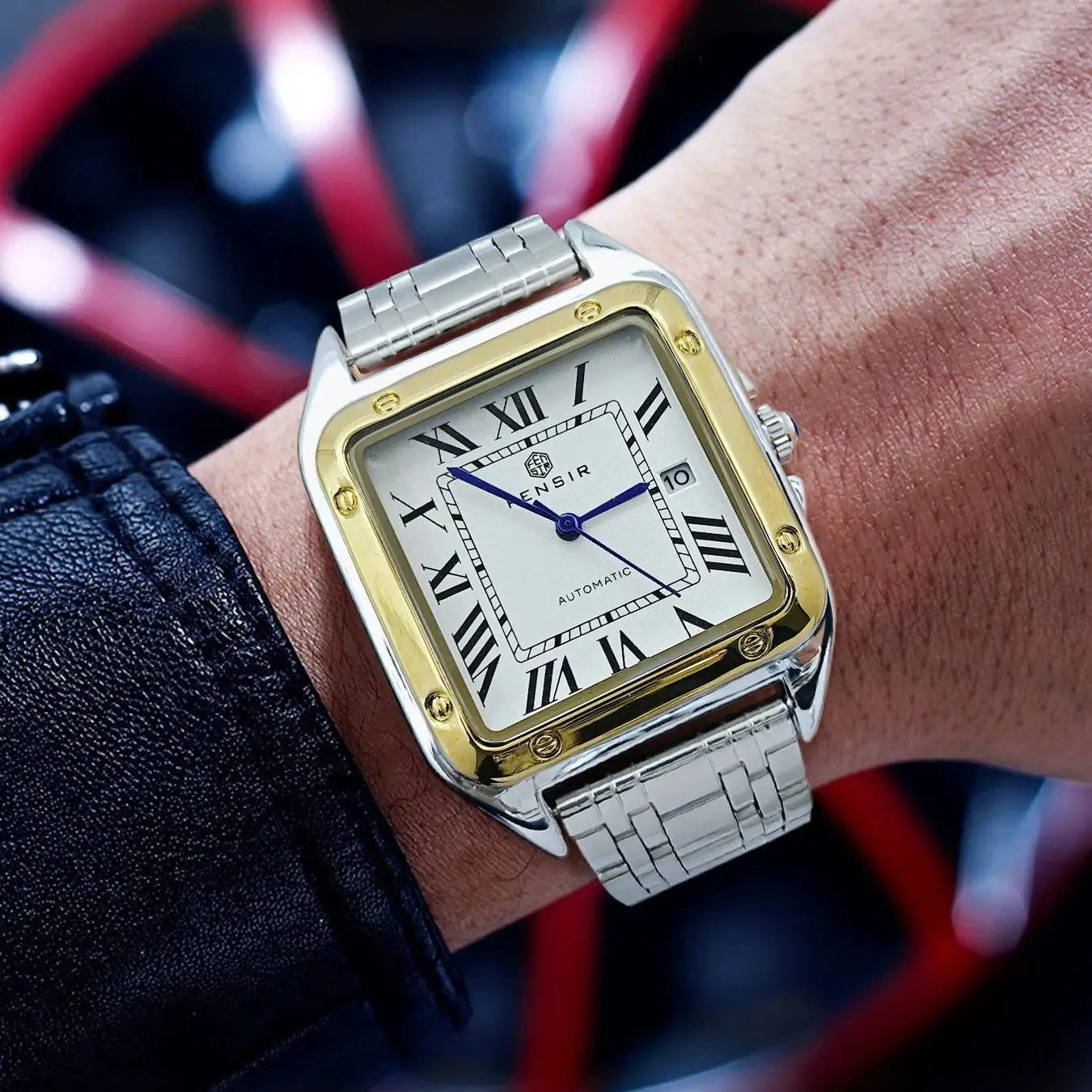 

European and American Style Fensir High-End Square Quartz Women's Watch, Stainless Steel Strap, Roman Numerals, Waterproof Watch, Simple Business Light Luxury Women's Watch, Cross-Border Popular Women's Watch