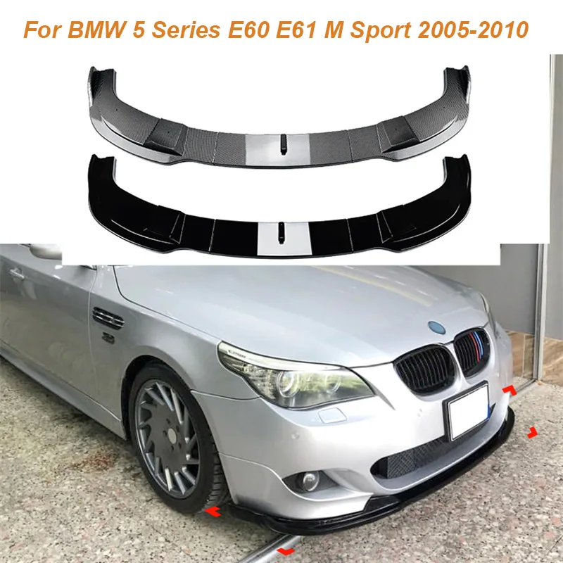 

Gloss Black Car lower Front Bumper Lip Splitter Spoiler Diffuser guard for BMW 5 Series E60 E61 M Sport 2005-2010 Tuning