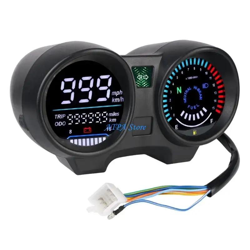 

U13C 12V Dashboard Instrument Panel Gauge Clear Large Display Accurate Speed & Distance Readings for CG150 Fan 150 Motorcycle